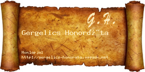 Gergelics Honoráta névjegykártya